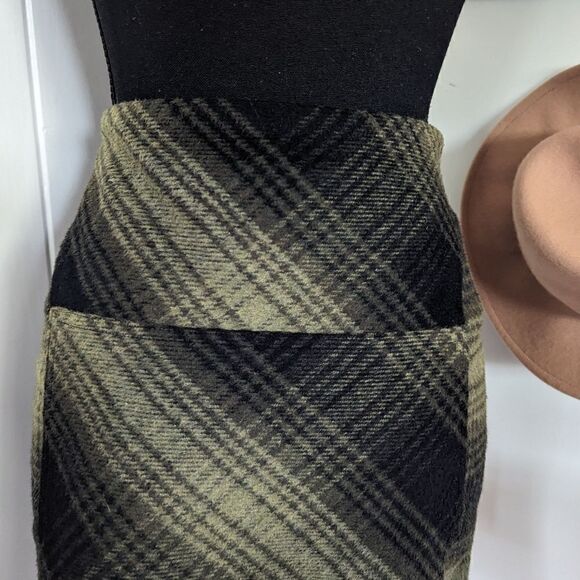 Vivienne Tam Wool Plaid Skirt 8 Grunge Dark Academia Y2K 90s Rebel Punk - Picture 6 of 9